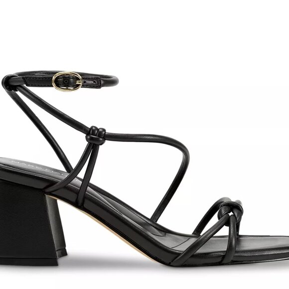 Marc Fisher Black Strappy Block Heels Size 8.5 - Picture 3 of 9